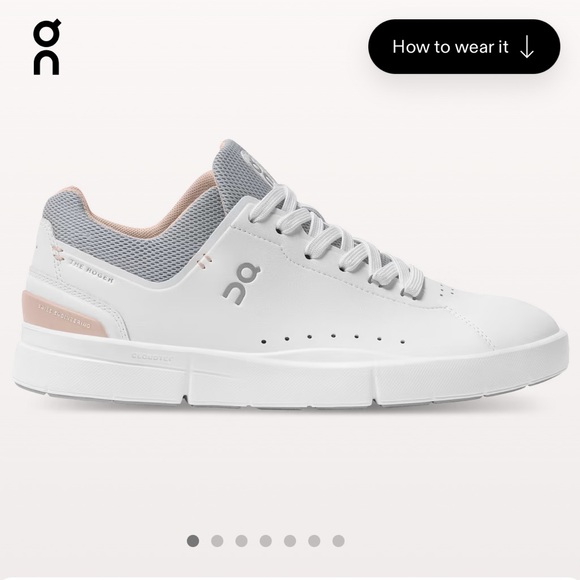 ON Cloud The Roger Advantage in White and Rose - Picture 9 of 11